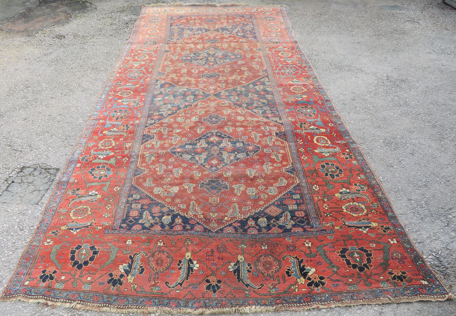 Antique Kurdish Kelleh Carpet. 536cm X 234cm.