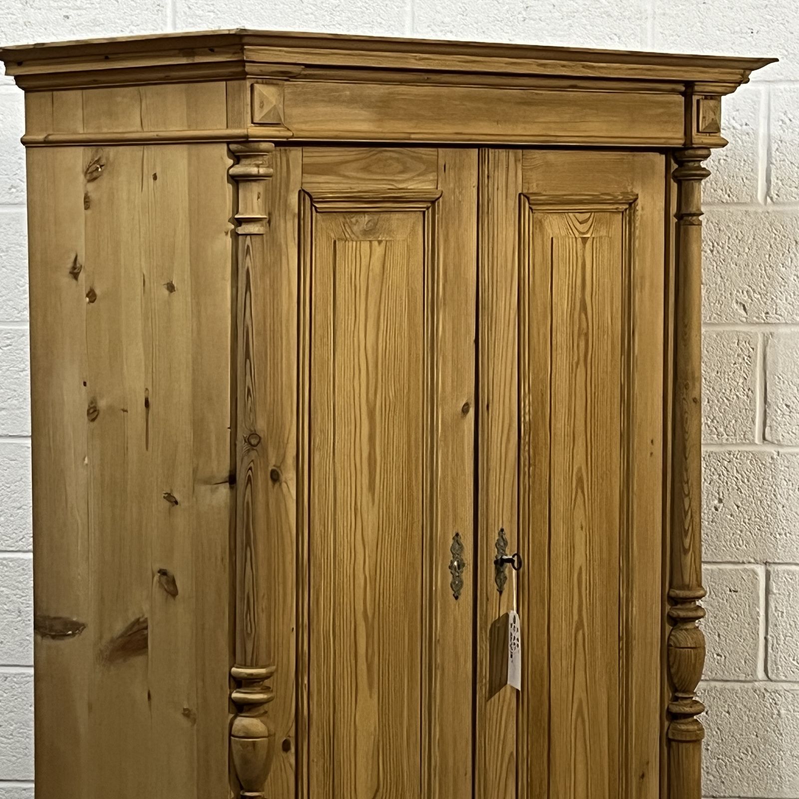 Small Antique Pine Wardrobe With Bottom Drawer photo 876.0