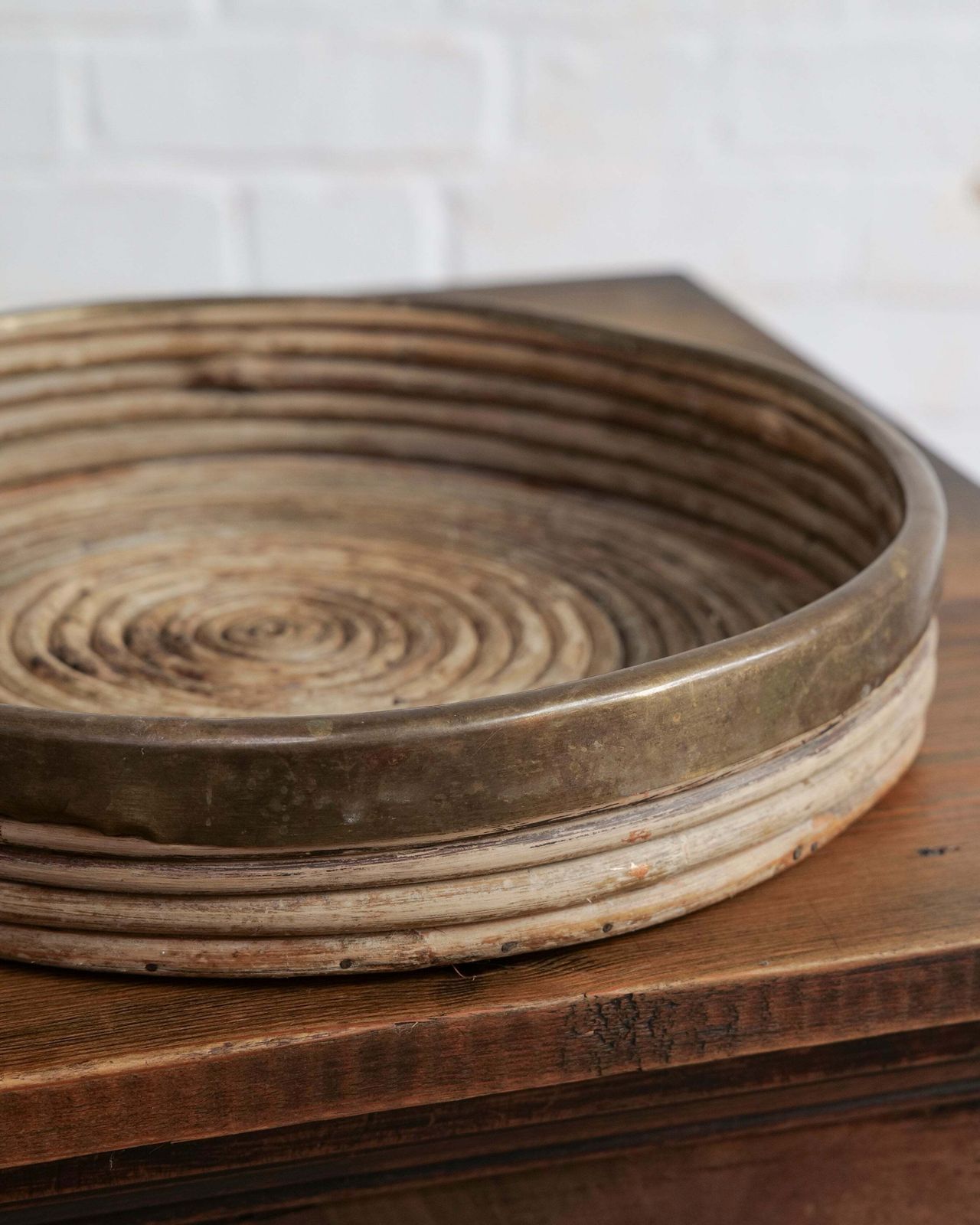 Italian Rattan Tray In The Style Of Gabriella Crespi photo for sale