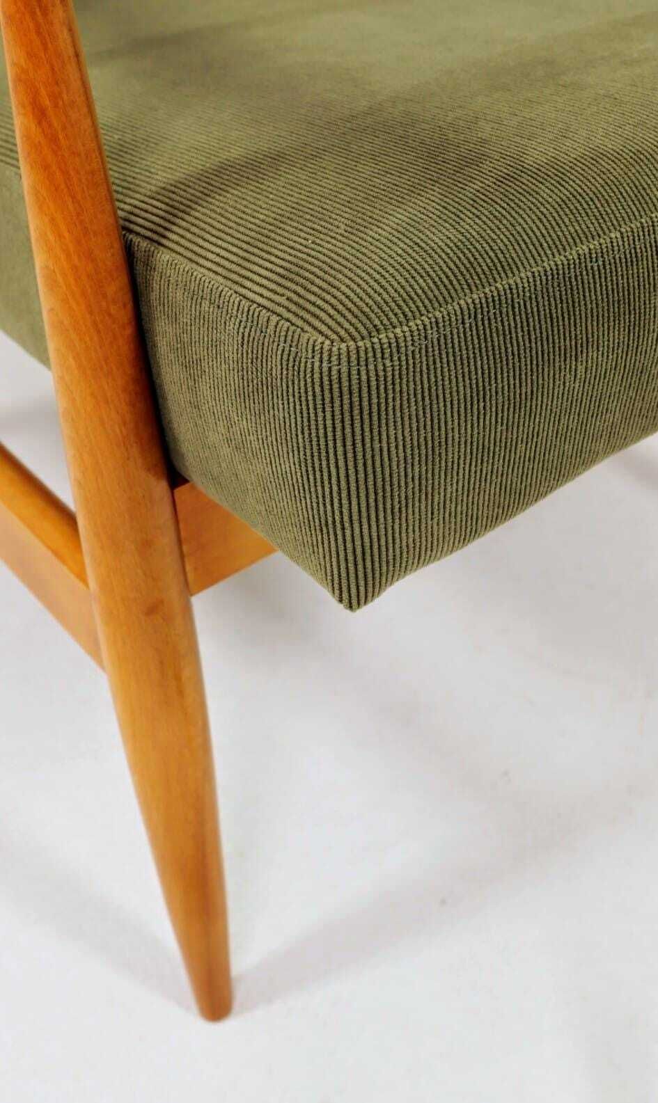 Lounge Chair Vintage Green Corduroy Vintage Design photo 392.0