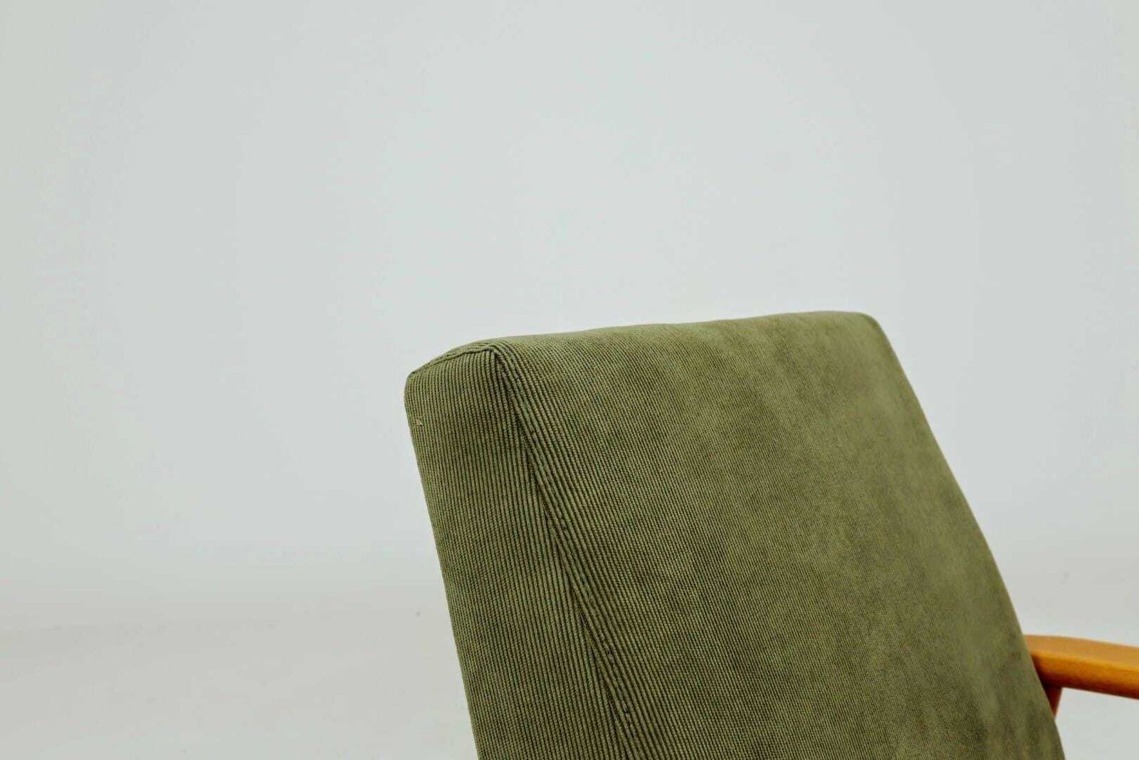 photo furniture Lounge Chair Vintage Green Corduroy Vintage Design