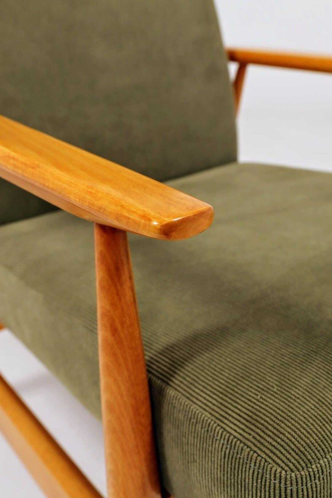 Furniture Lounge Chair Vintage Green Corduroy Vintage Design photo