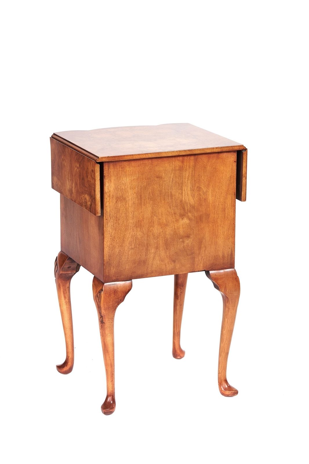 Burr Walnut Georgian Style 3 Drawer Drop Leaf Chest Circa 1930s photo for sale