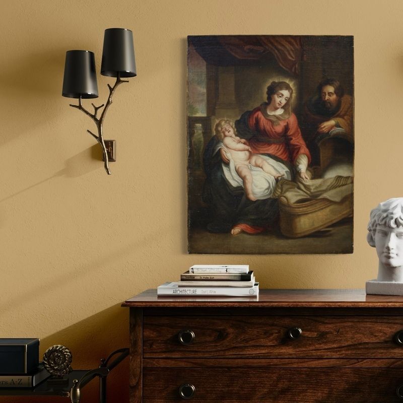 Antique Flemish Painting Holy Family From The 18th Century photo buy