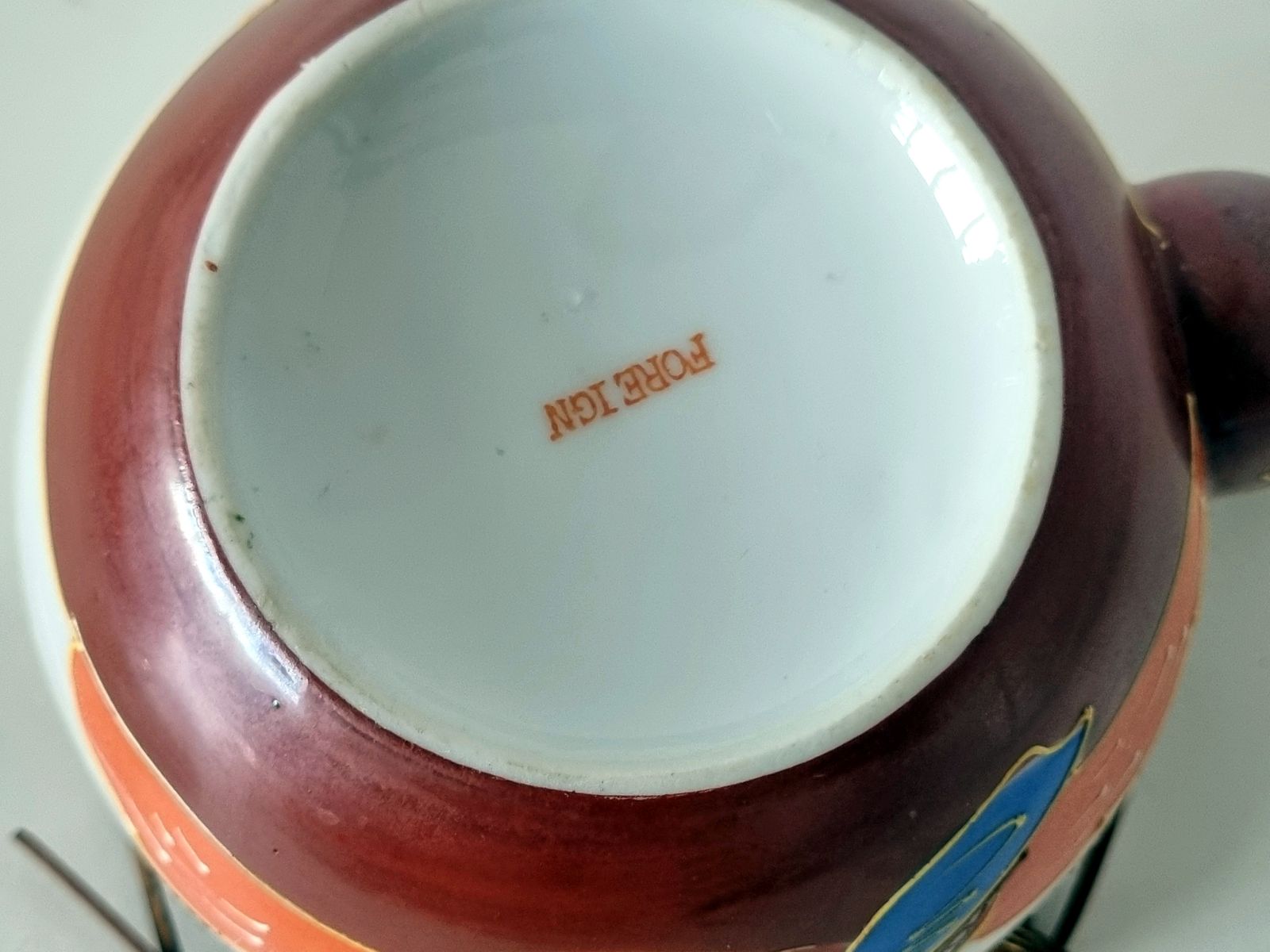 photo furniture Japanese Moriage Teapot, Hand Painted Porcelain Tea Pot, Satsuma Style Raised Enamel, Geisha Decor, Bamboo Handle Oriental Ceramic