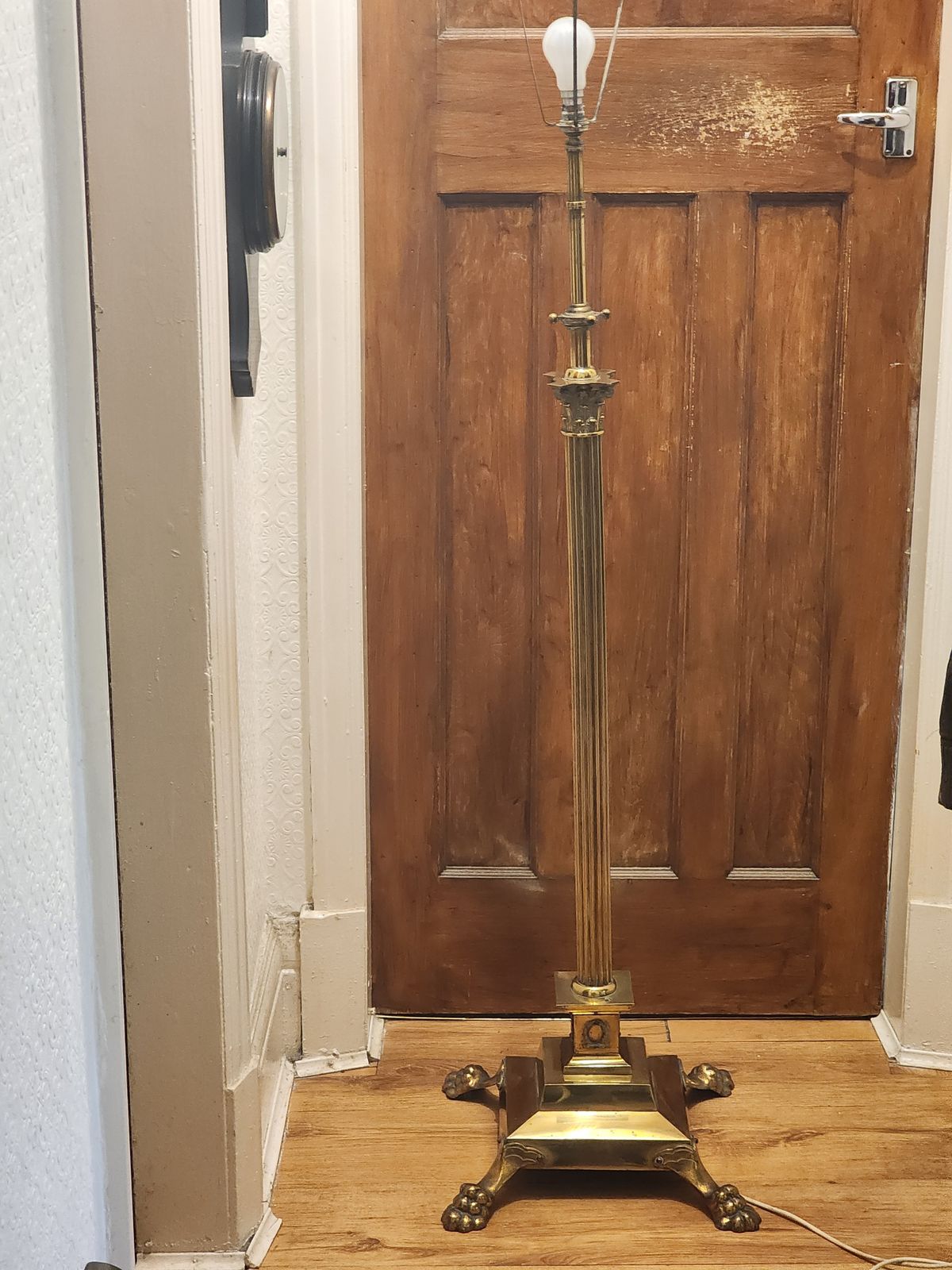 Brass Corinthian Column Adjustable Standard Lamp
