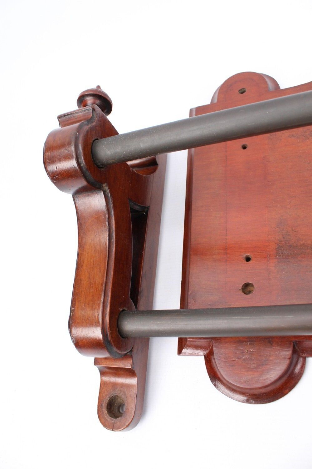 Furniture Victorian Mahogany Hanging Double Towel Rail photo