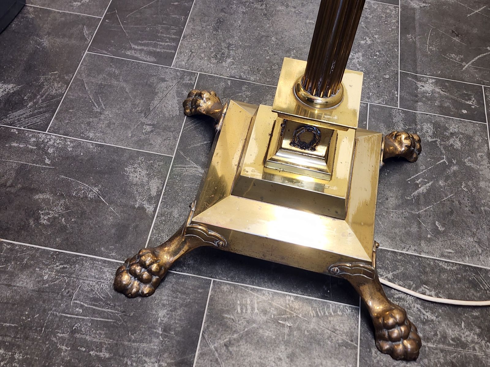 photo for sale Brass Corinthian Column Adjustable Standard Lamp
