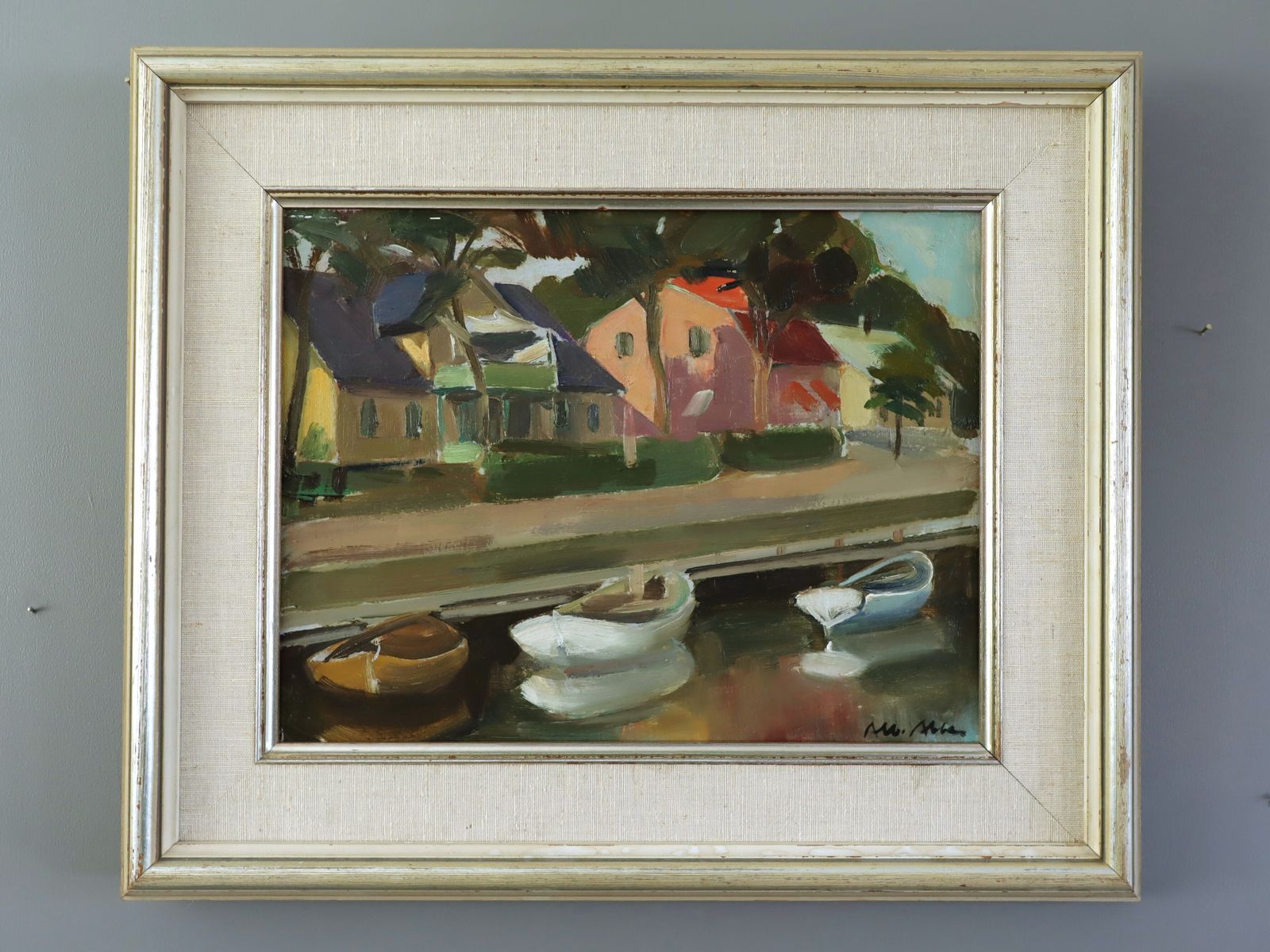 Houses By The Canal Oil Painting