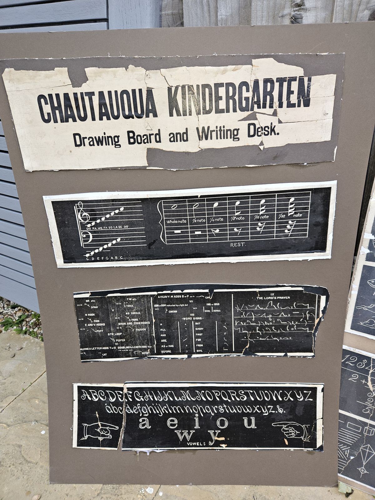 Antique Blackboard Teaching Aids Circa 1900 Mounted & Framed X 22 photo furniture