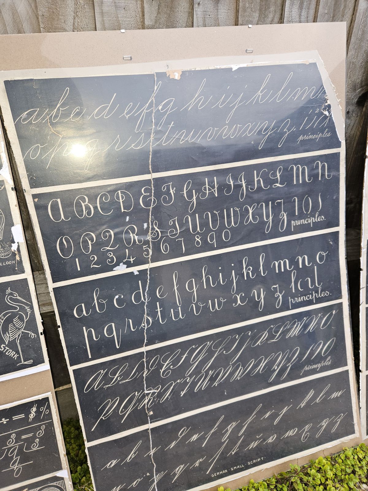 Antique Blackboard Teaching Aids Circa 1900 Mounted & Framed X 22 photo vinterior