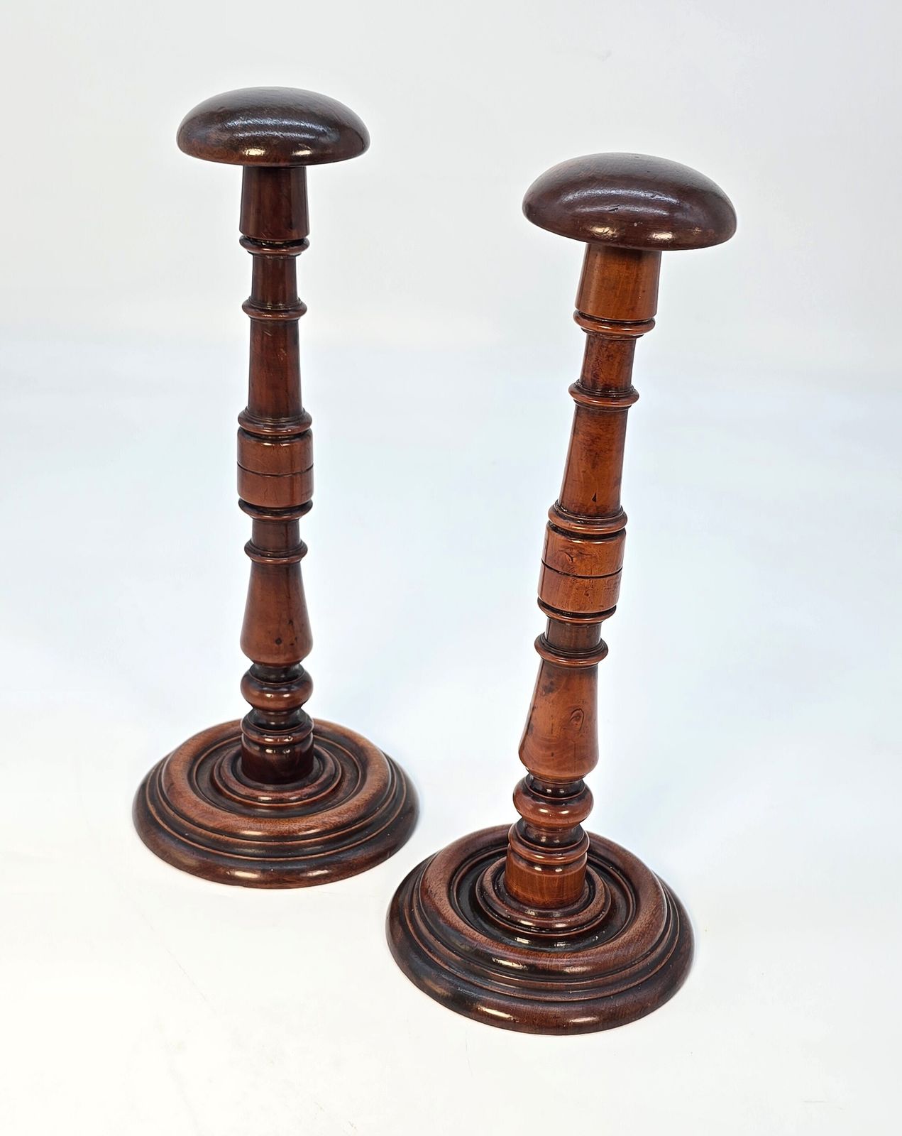 Pair Of 18th Century Wig Stands Made From Yew Wood, English Circa 1730 photo for sale