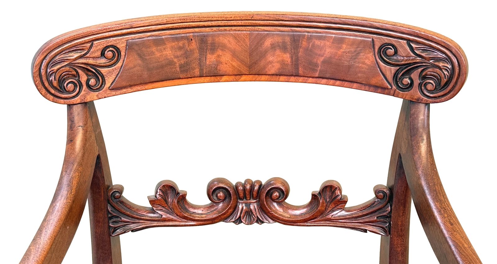 Pair Of Large Regency Mahogany Carver Armchairs (England, Circa 1820) photo for sale