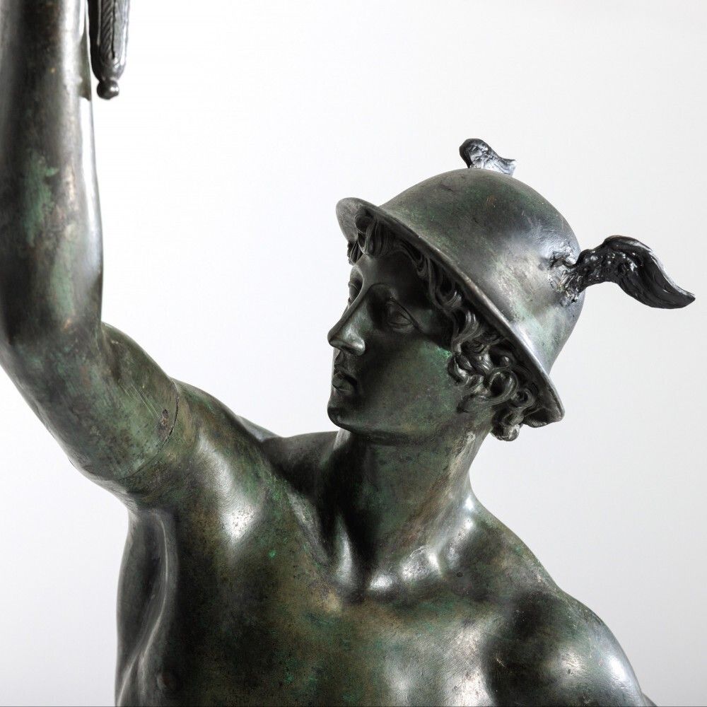 photo buy After Giambologna   Large Grand Tour Bronze Of Mercury On Carved Stone Column