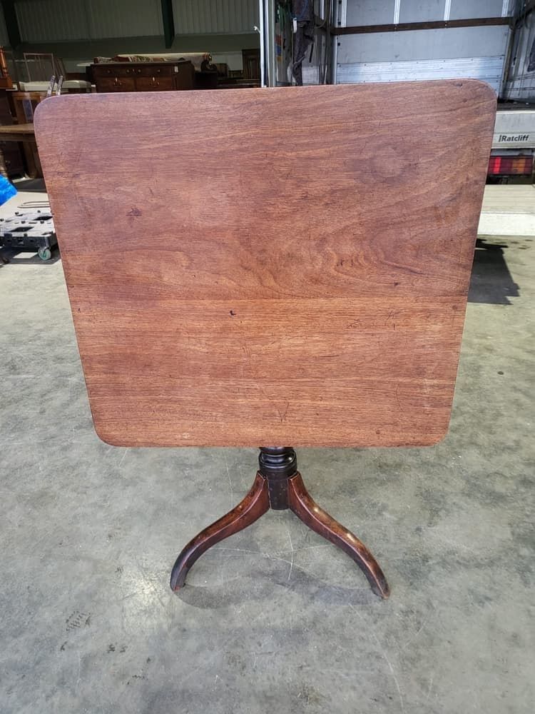 Antique Victorian Square Pedestal Tilt Top Occasional Dining Table photo vintage