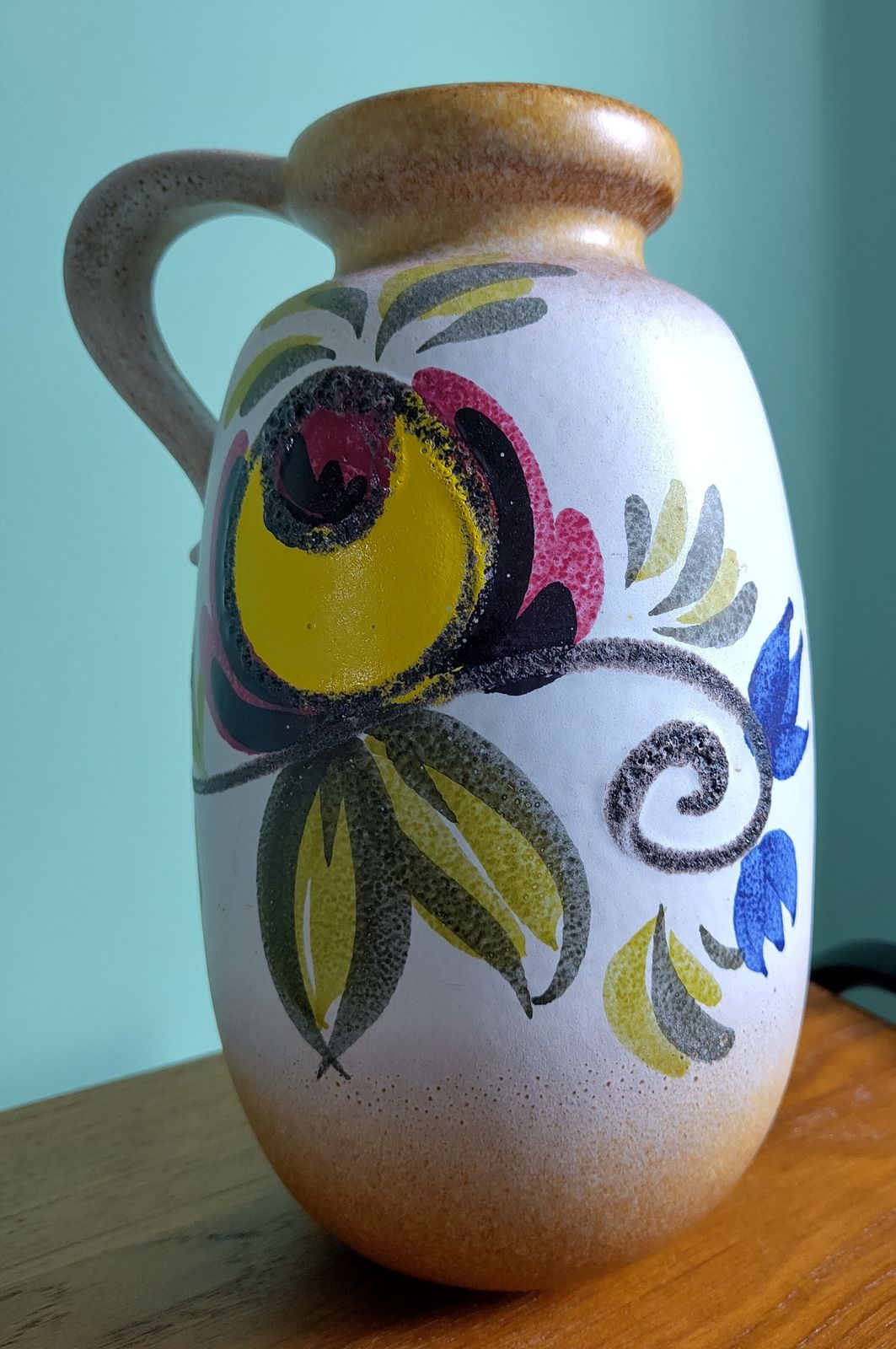 Scheurich 484‑27 Mid‑Century Vase With Colourful Fat‑Lava Glaze (27 Cm) photo furniture