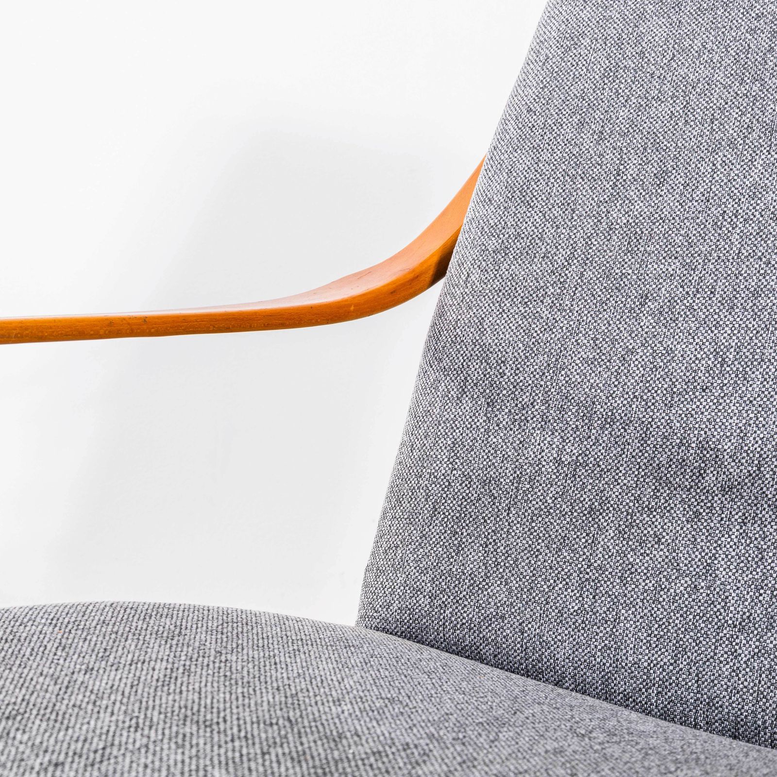 1950’s Jaroslav šmídek Cotton Linen Grey Marl Upholstered Armchairs photo buy