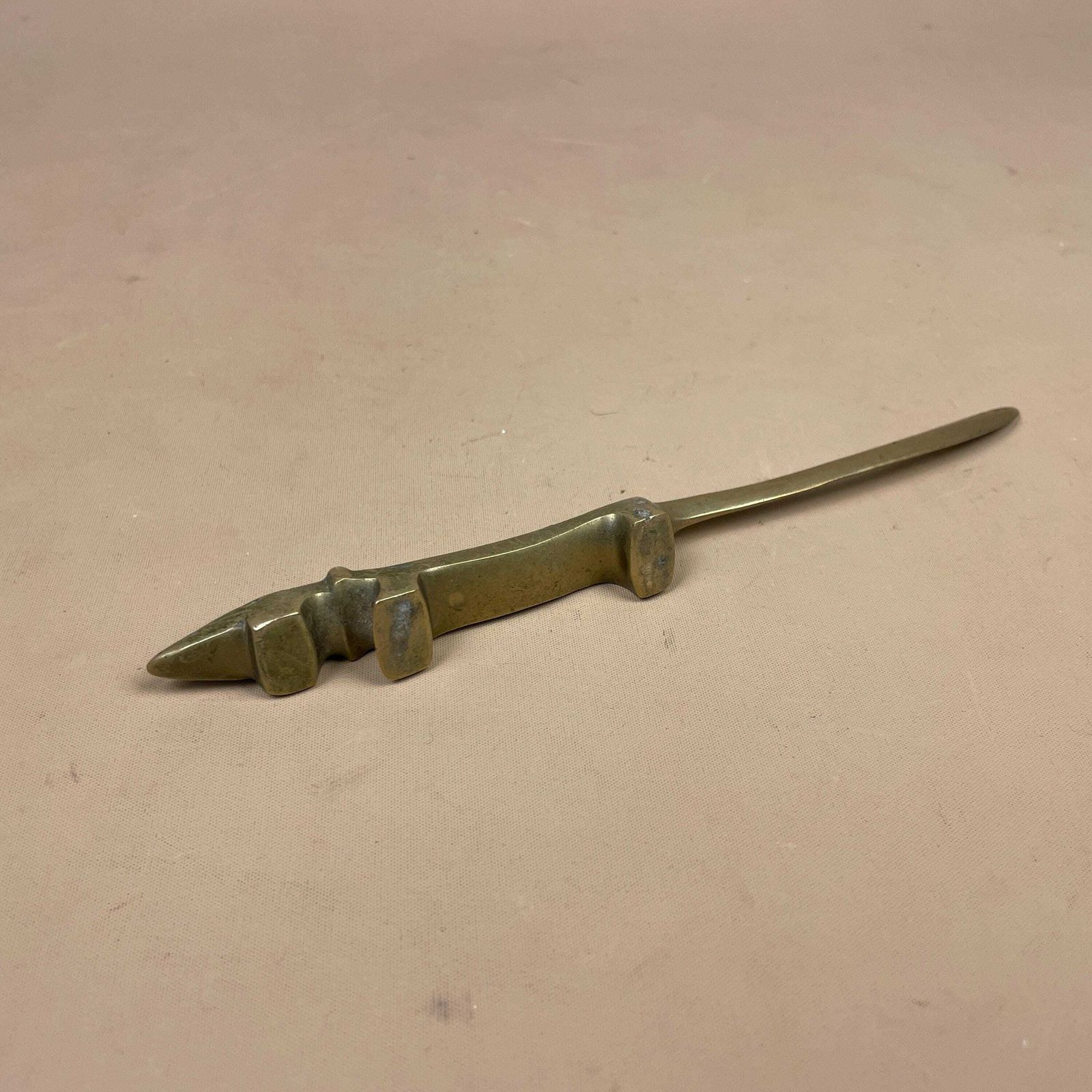 Mid Century Dachshund Letter Opener Metal Sausage Dog Walter Bosse Brass Gold Sculpture Ornament 1960's Stationary Collectable Desk Top photo buy