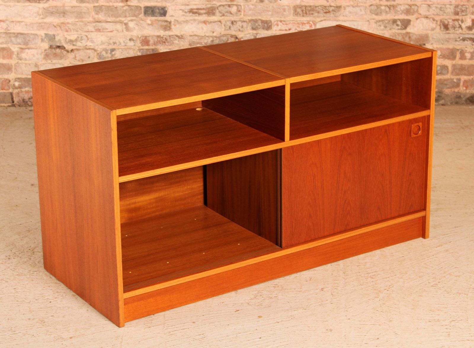 Mid Century Danish Media Stand / Vinyl Record Player Cabinet, Circa 1970s photo vintage
