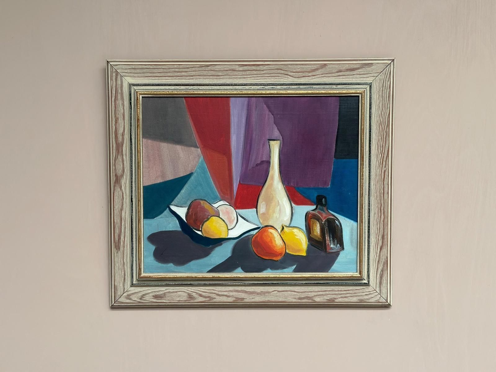 Original Swedish Oil On Canvas – “Stilleben” By L. Norberg – Vintage & Framed – 61 × 53 Cm (24" × 20.9") photo for sale