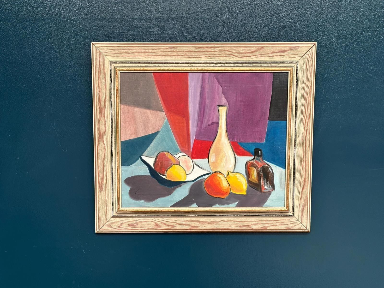 photo vintage Original Swedish Oil On Canvas – “Stilleben” By L. Norberg – Vintage & Framed – 61 × 53 Cm (24" × 20.9")