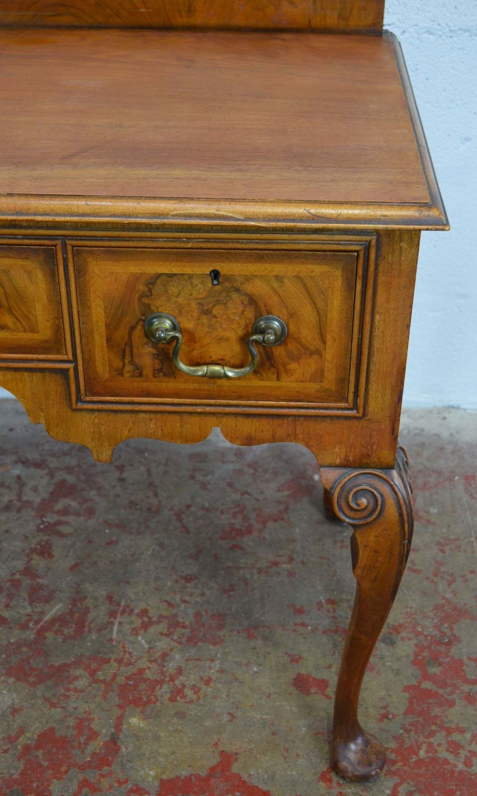 Waring & Gillow   A Queen Anne Revival Walnut Writing Table Desk photo vintage