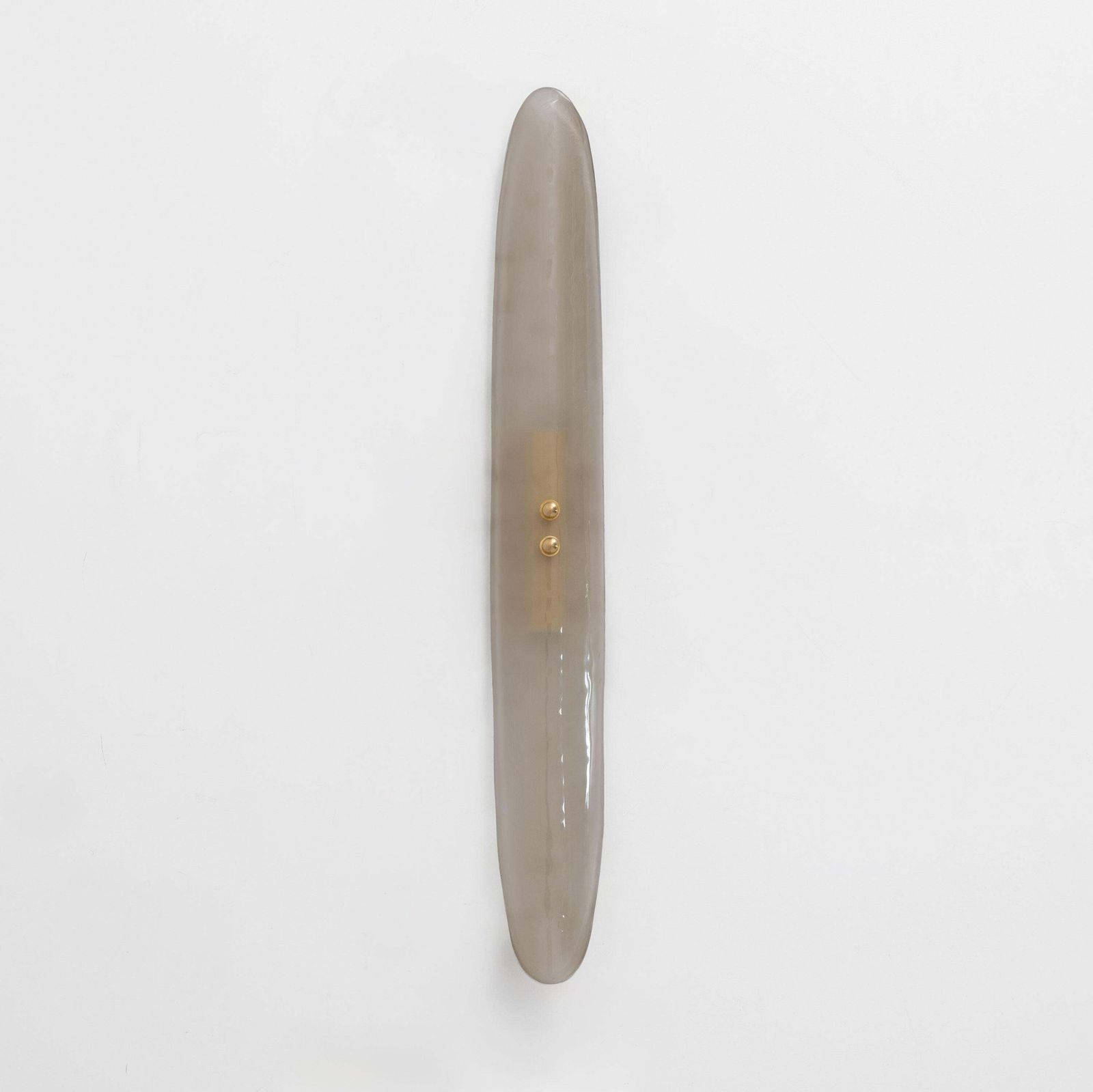 Pair Of Fontana Arte Style Mid Century Modern Smoke Murano Glass Sconces photo for sale