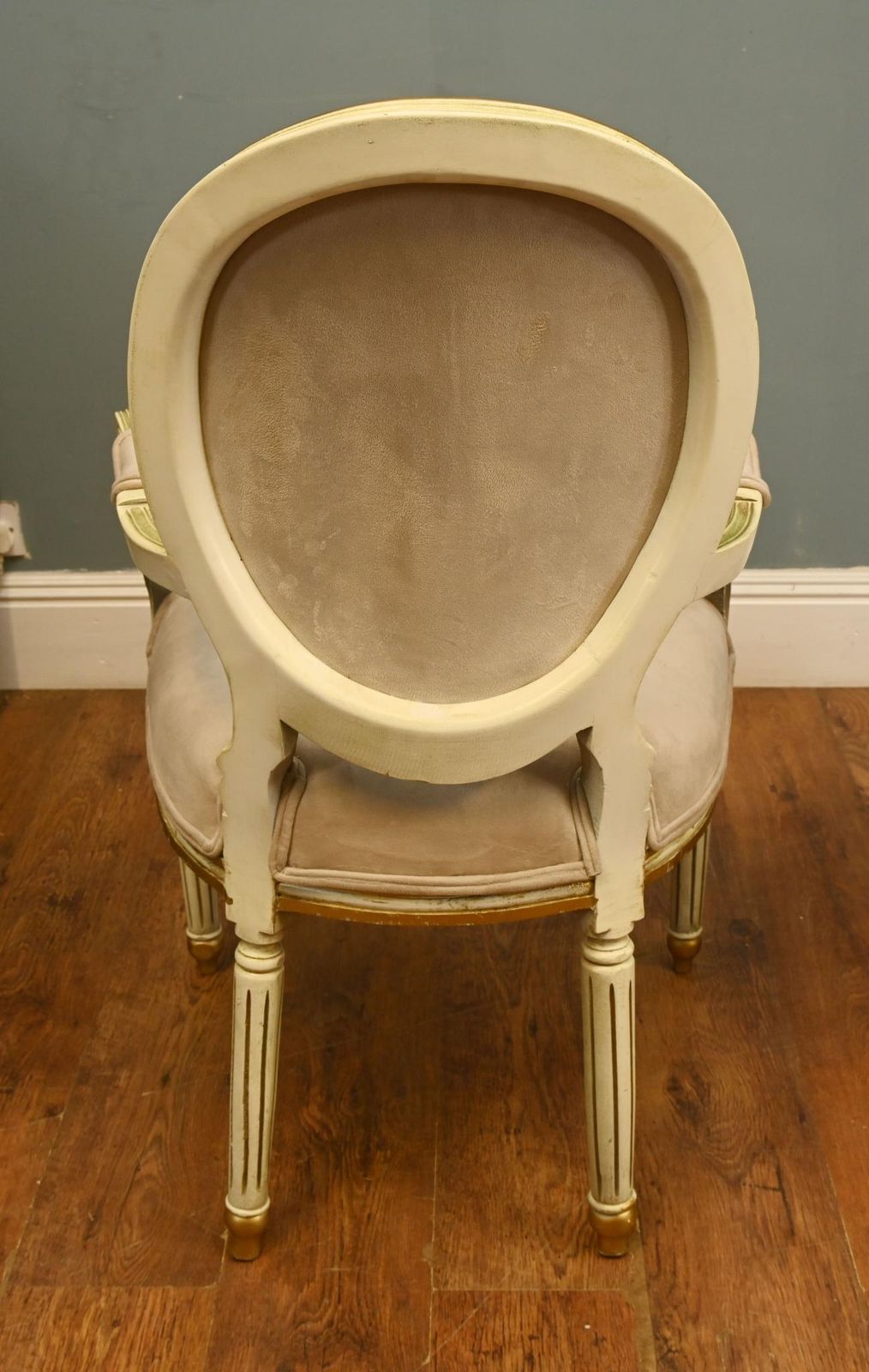 Set 14 French Louis XVI Dining Chairs Painted photo vintage