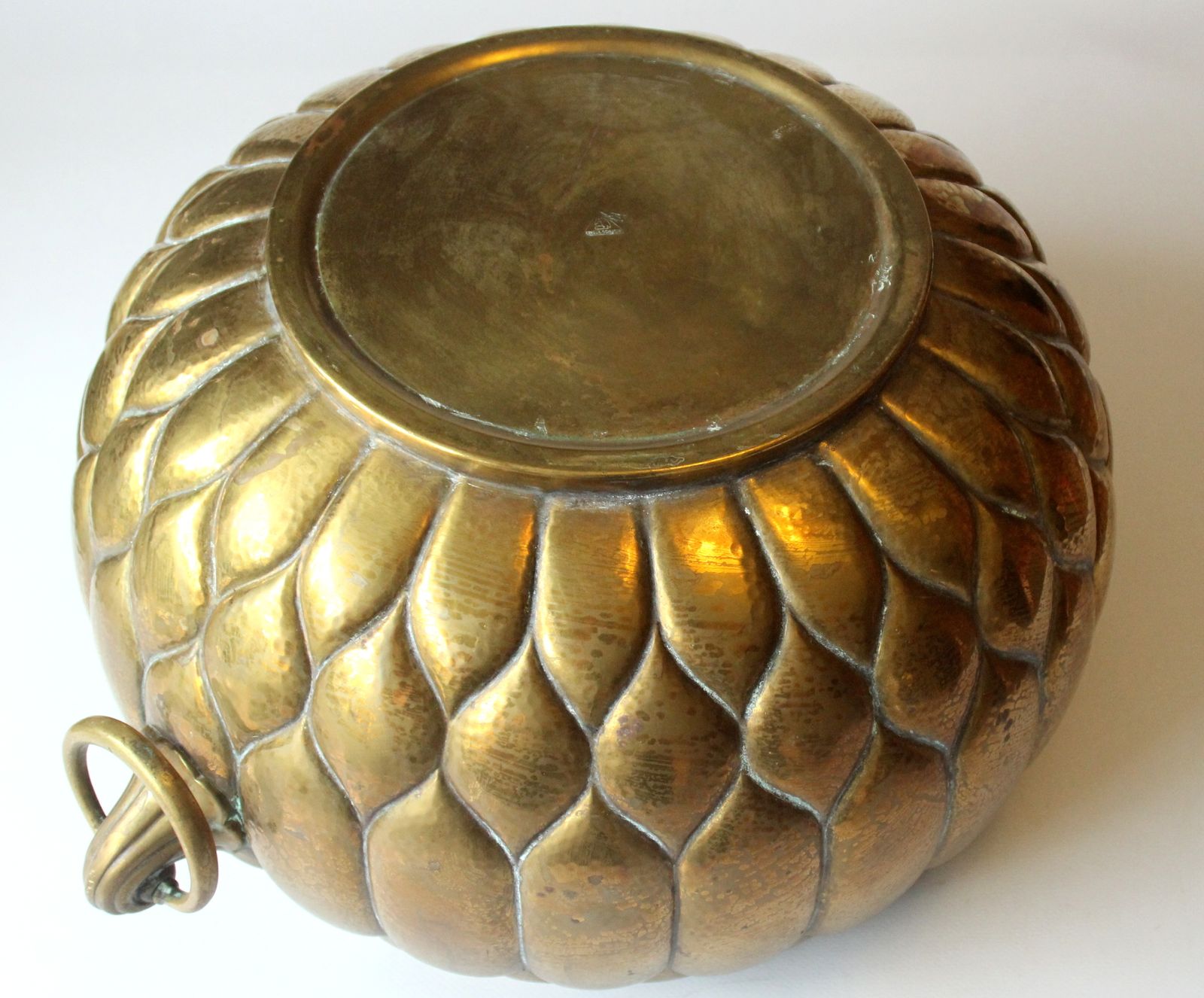 photo for sale Art Nouveau Brass Punch Bowl With A Glass Insert   Made By Böhme + Hennen Dresden/Germany In The 1900s
