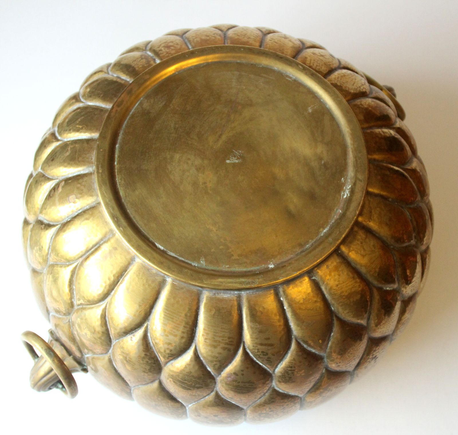 Home Decor Art Nouveau Brass Punch Bowl With A Glass Insert   Made By Böhme + Hennen Dresden/Germany In The 1900s photo