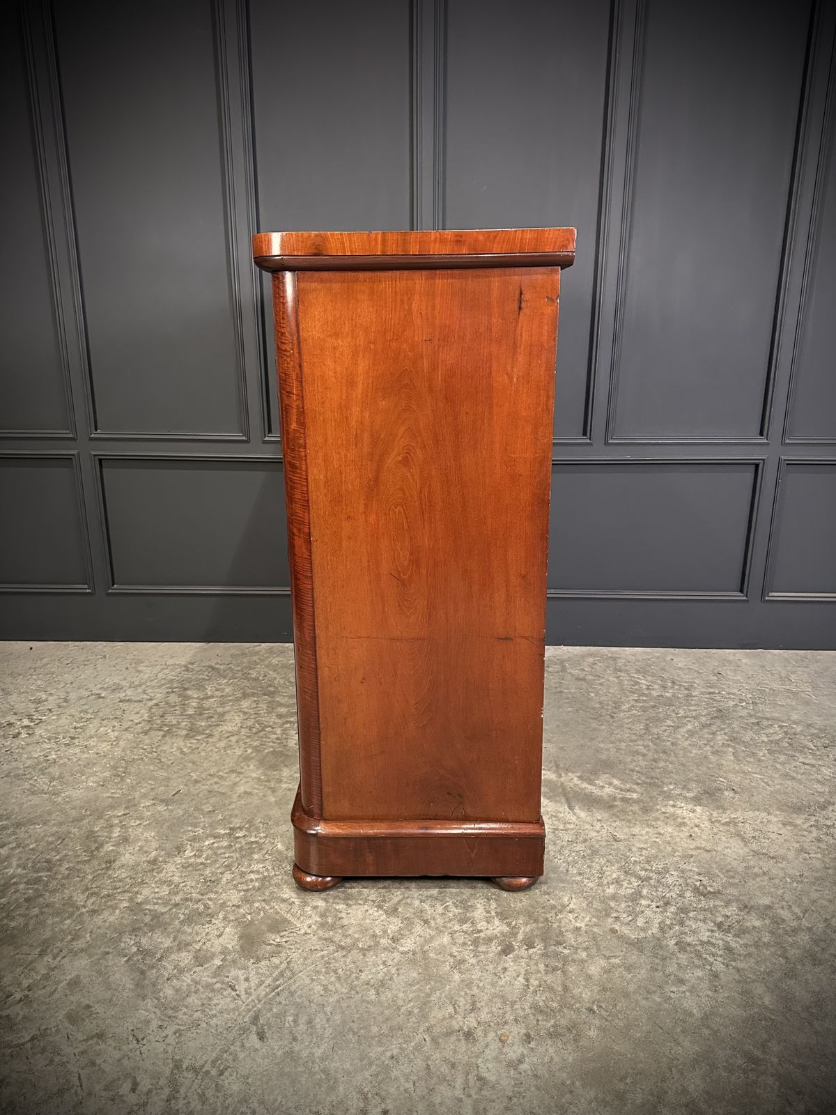photo for sale Large Victorian Flame Mahogany Chest Of Drawers