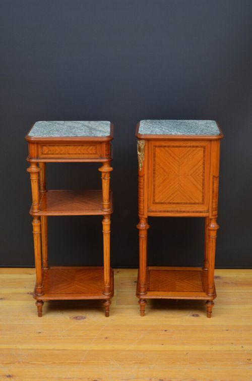 1500.0 Pair Of French Satinwood Bedside Cabinets photo