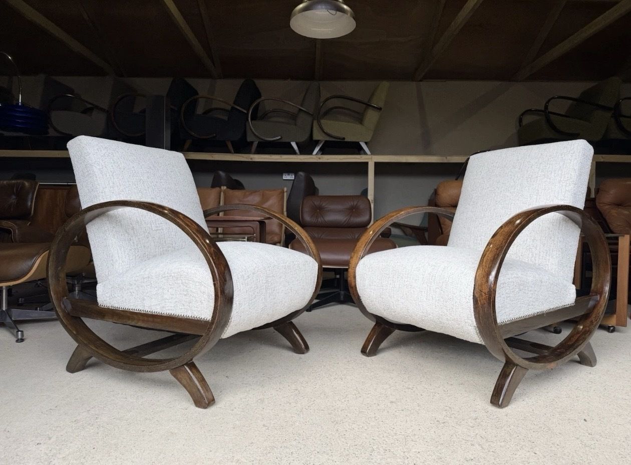 Pair Of Jindrich Halabala Armchairs Art Deco Style photo for sale