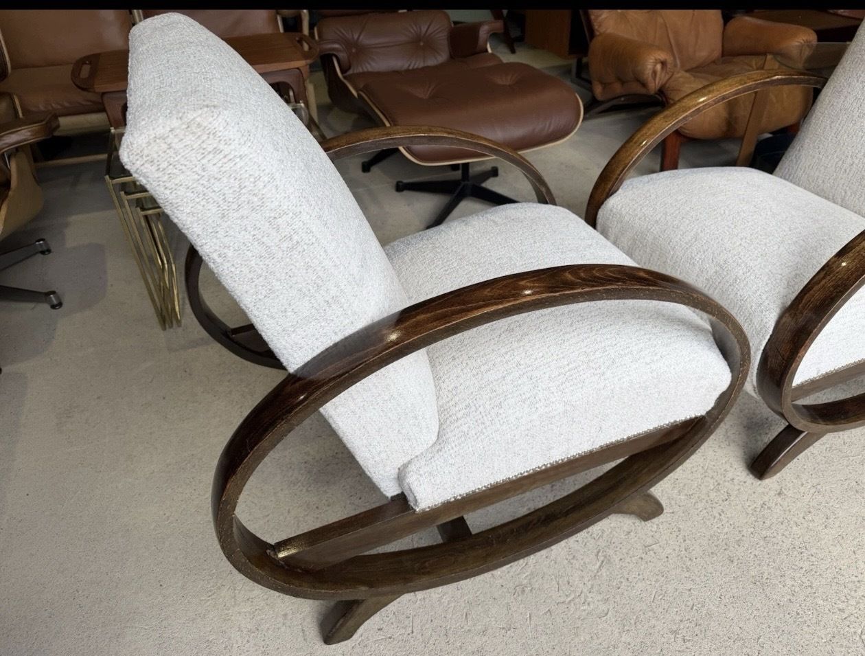 Pair Of Jindrich Halabala Armchairs Art Deco Style photo vinterior