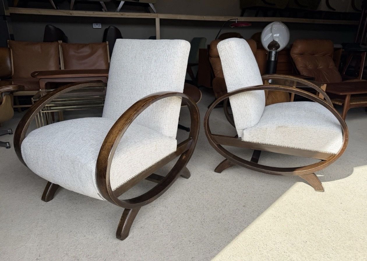 photo buy Pair Of Jindrich Halabala Armchairs Art Deco Style