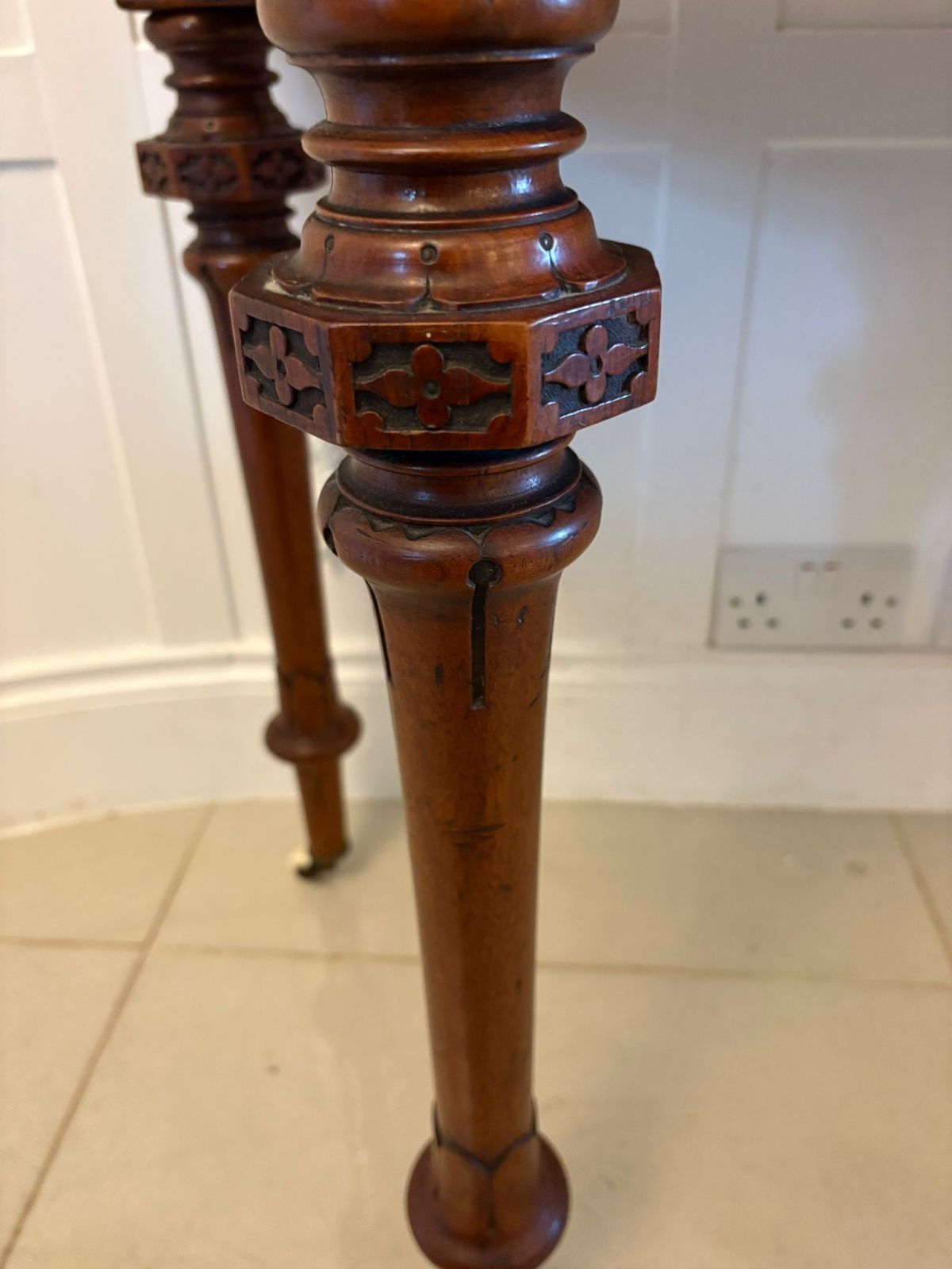 Antique 19th Century Burr Walnut Side Table With Ormolu Mounts And Inlay photo for sale