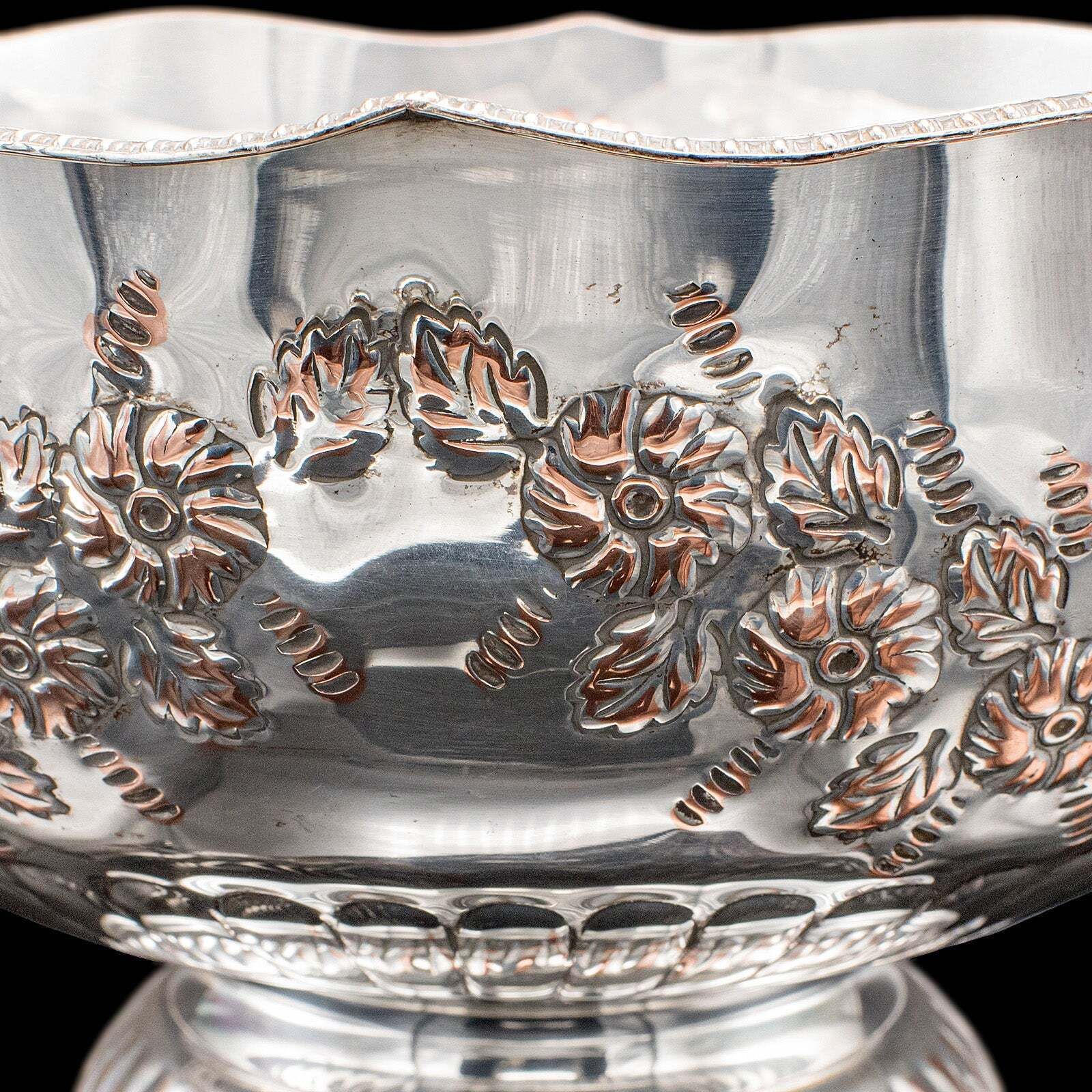 Vintage Punch Bowl, English, Silver Plate, Ice Dish, Cooler, Trophy, Art Deco photo vintage