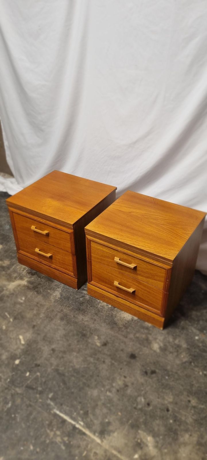 335.0 Pair Of Mid Century Bedside Cabinets/Chest Of Drawers. photo