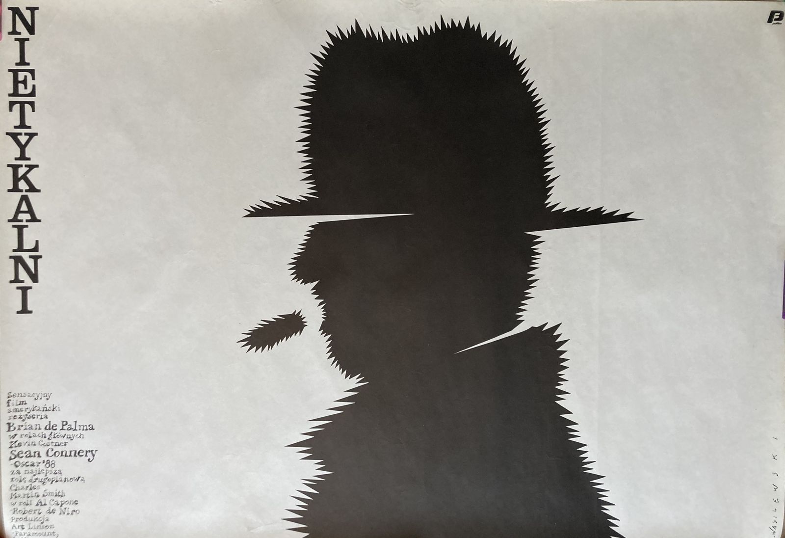 The Untouchables 1989 Polish B1 Film Poster, Wasilewski