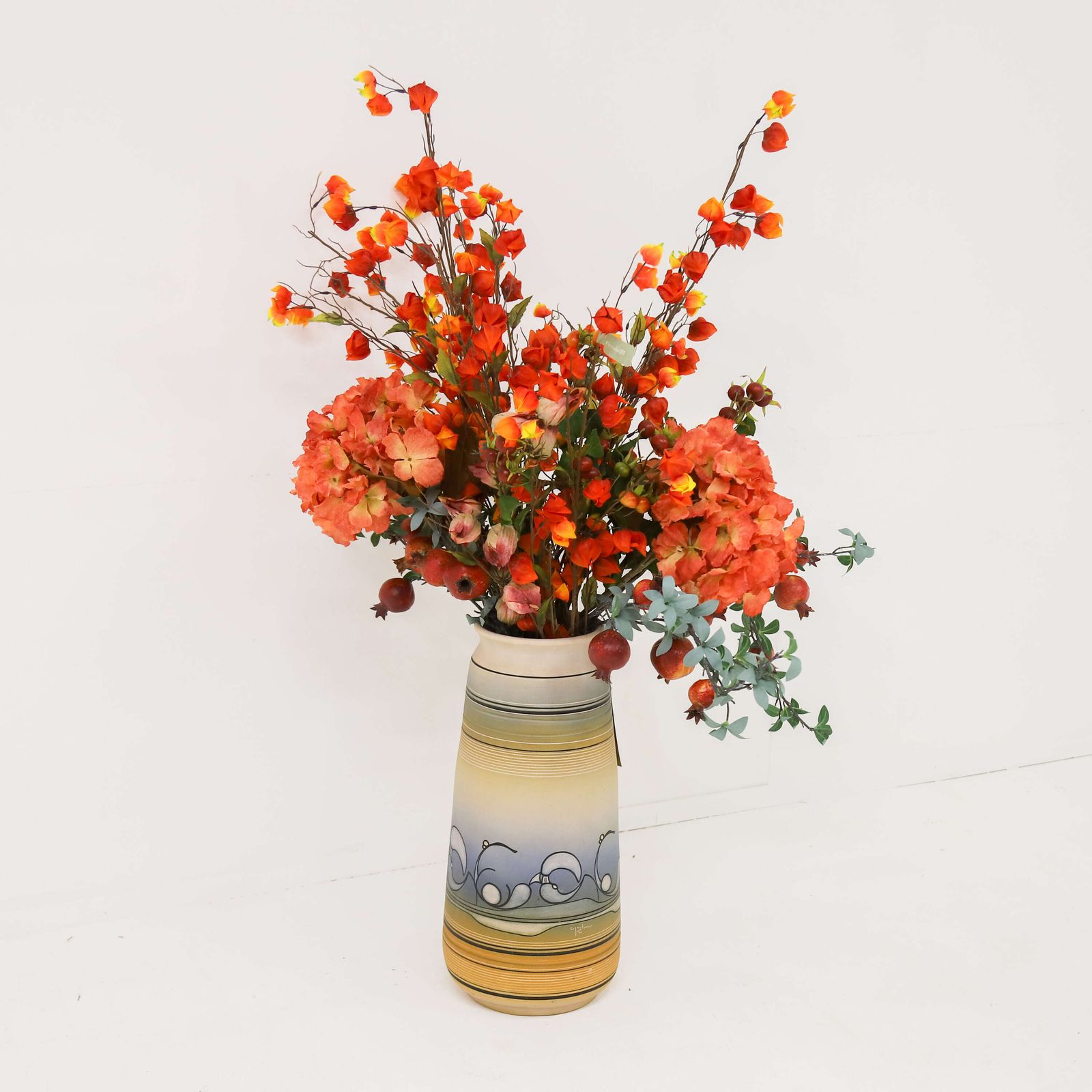 photo for sale Mid‑Century Sicilian Floor Standing Studio Pottery Vase, Signed Robert Gagliani