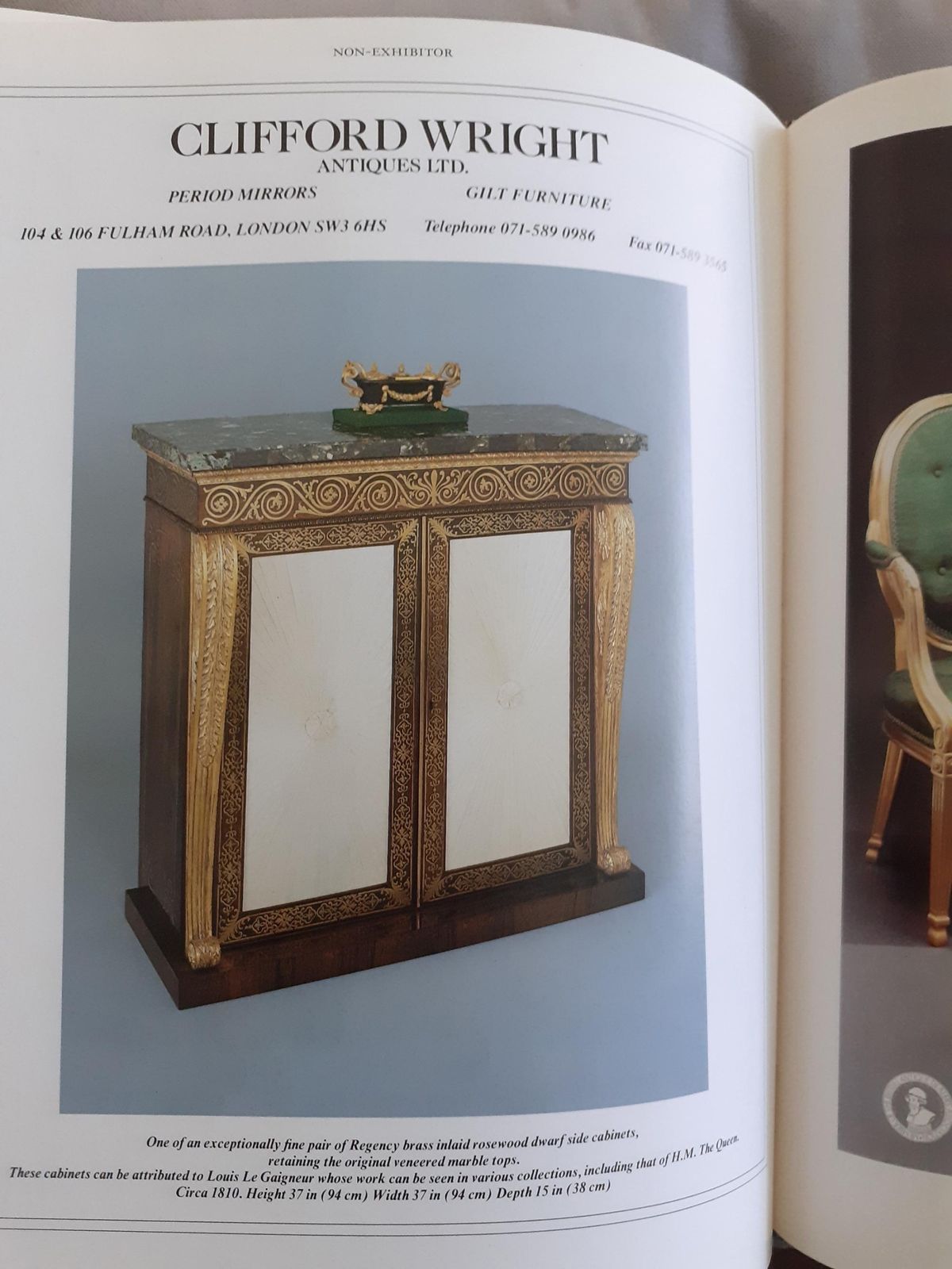 Fine Pair Of Regency Brass Inlaid Side Cabinets Attributed To Louis Constantin Le Gaigneur photo buy