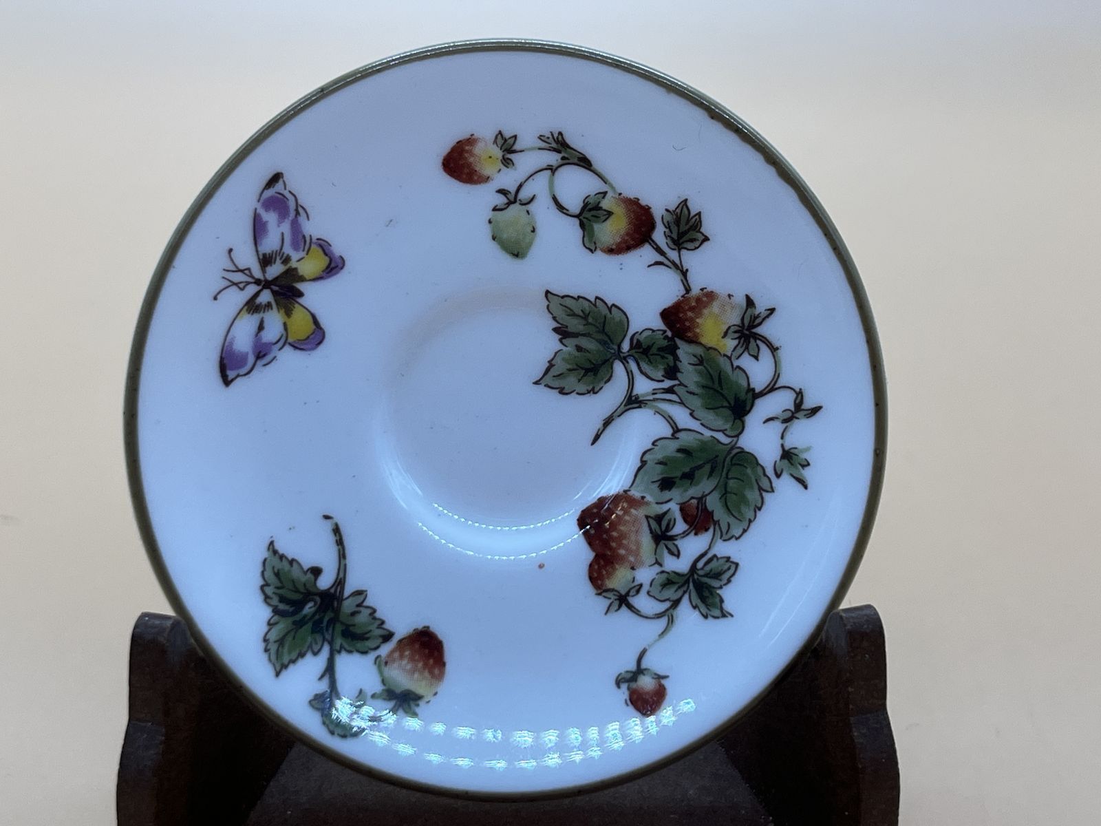 photo for sale Coalport China Strawberry Miniature 8 Piece Display Tea Set. Teapot, Creamer, Sugar & 1 Trio.