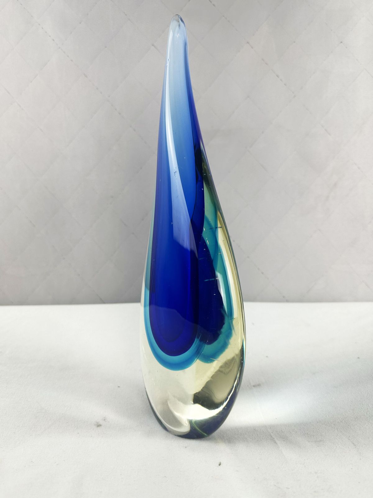 Vintage 1960s Teardrop Murano Glass Sculpture By Flavio Poli Sommerso. photo Art