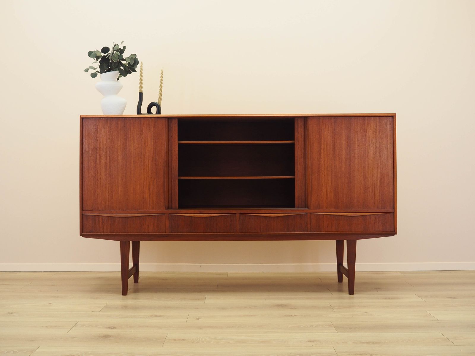 Teak Highboard, Danish Design, 1960s, Designer: E.W. Bach photo for sale