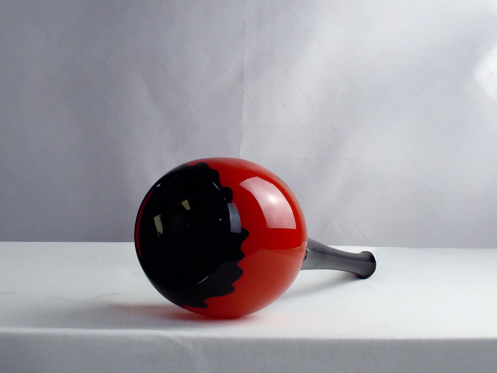 photo furniture Tall Mid Century Red And Black Art Glass Vase Circa 1970