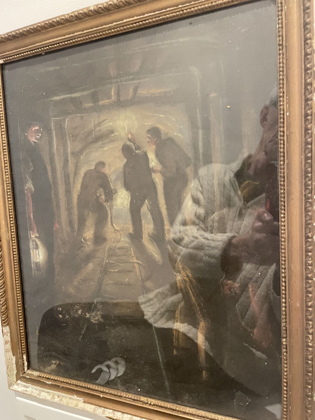 Haunchwood Colliery Painting Of Children Working Down The Pit At 1912 Harry Ireland