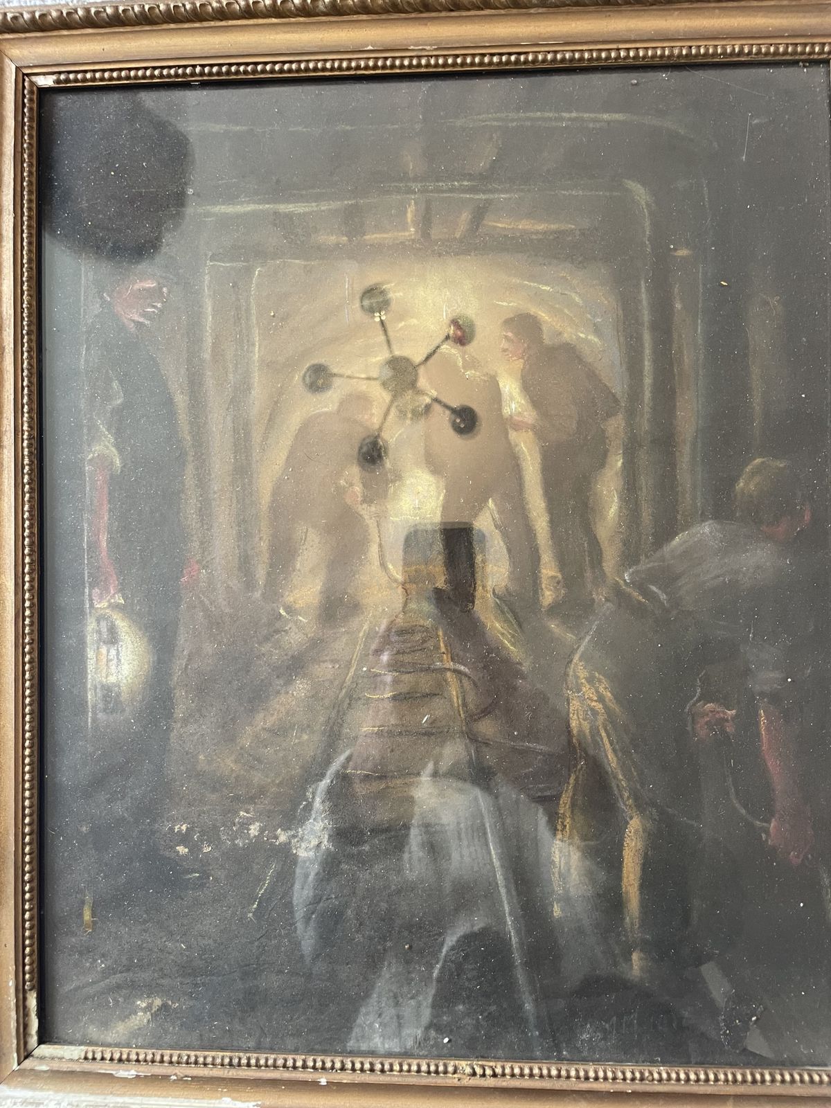 Haunchwood Colliery Painting Of Children Working Down The Pit At 1912 Harry Ireland photo Art