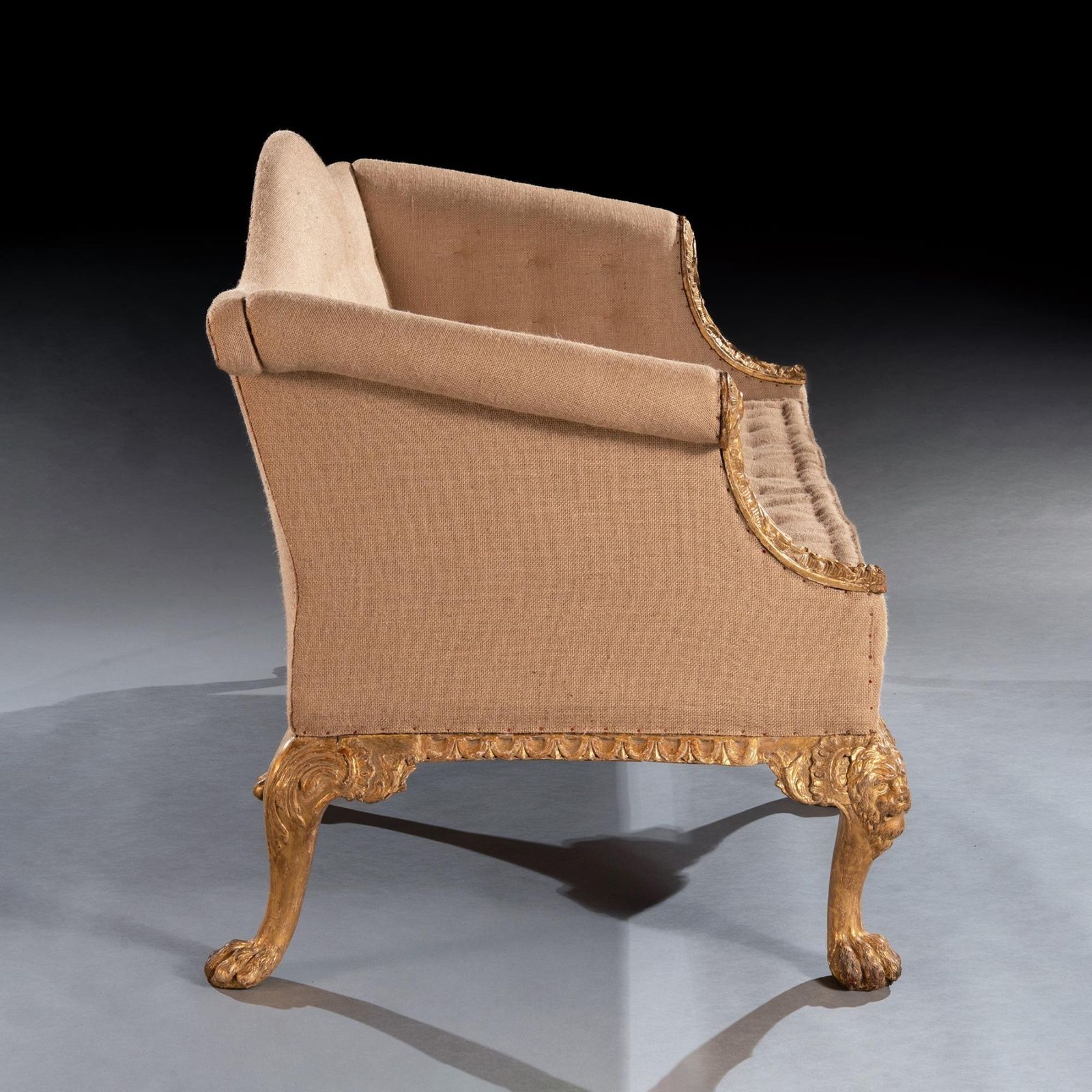 photo furniture George II Giltwood Sofa On Lion Mask Hairy Paw Feet Possibly By Giles Grendey