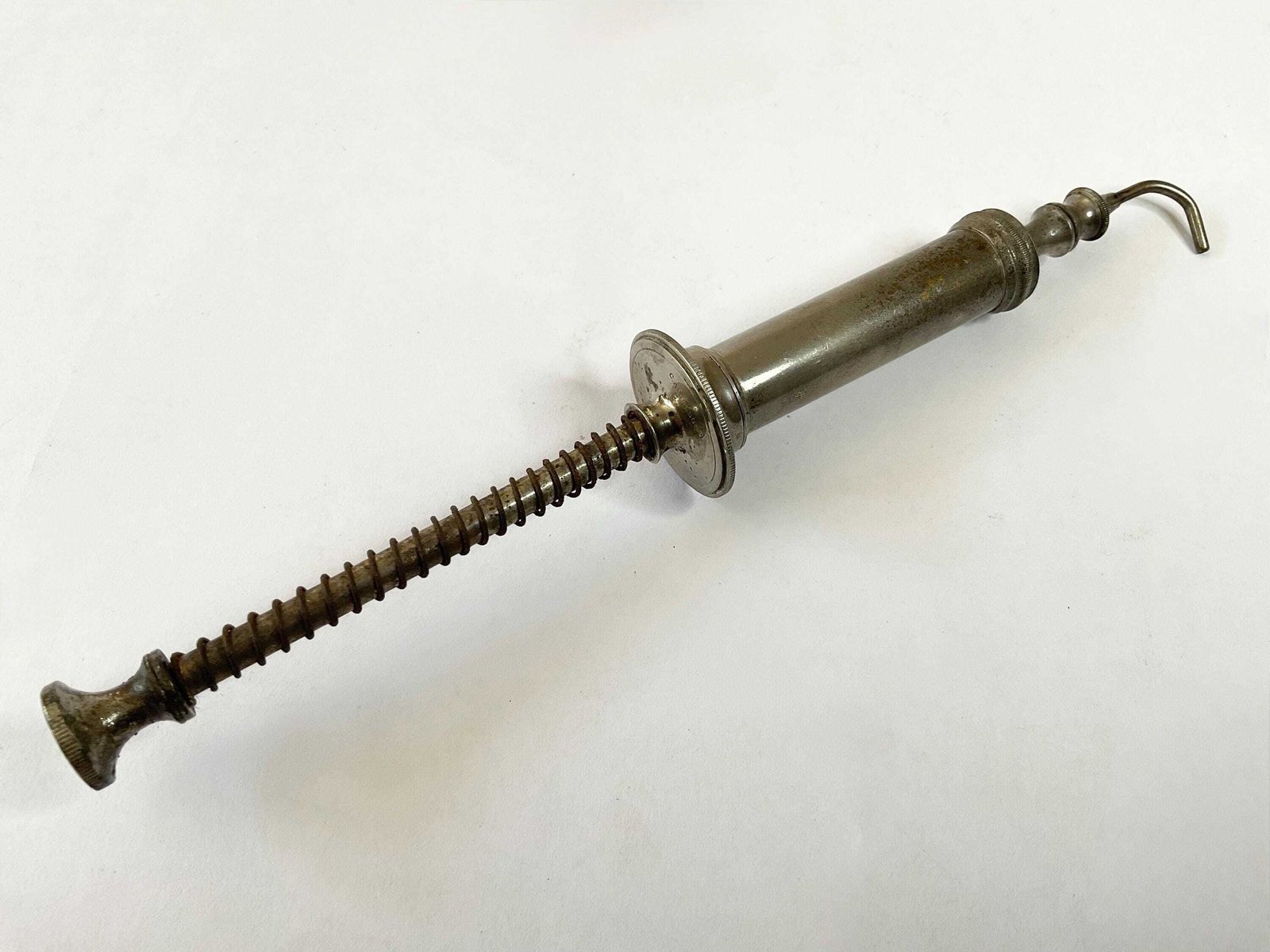 Antique 1875 Claudius Ash & Sons "Self Filling" Dental Syringe – Rare Spiral Spring Model