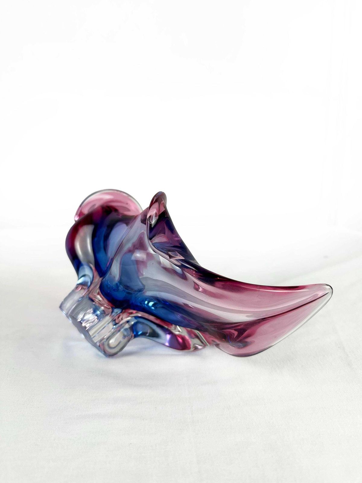 Mid Century Sommerso Art Glass Bowl: Blue Pink Chribska Jozef Hospodka photo buy